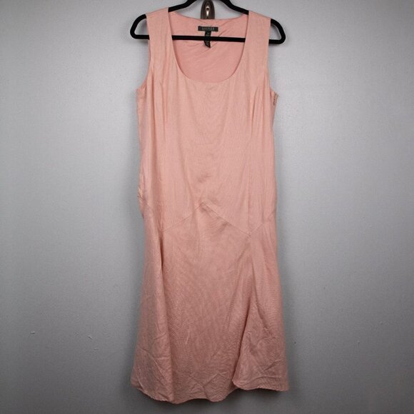 Lauren Ralph Lauren Notting Hill pink linen dress-12 - Picture 1 of 5